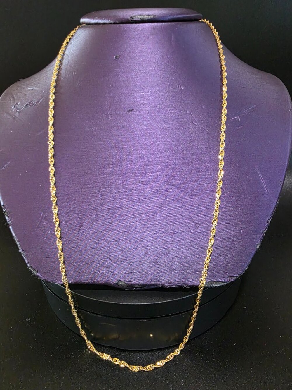 Vintage 925 Italy Sterling Silver Gold Vermeil Rope Chain Necklace 24" 5.1 g